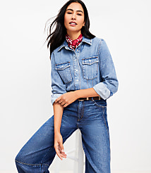 Denim Seamed Western Shirt carousel Product Image 1