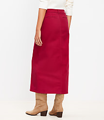 Twill Button Pocket Midi Skirt carousel Product Image 3