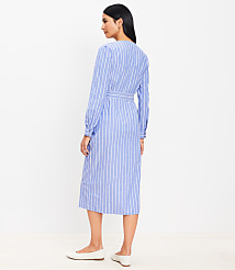 Stripe Twisted Midi Wrap Dress carousel Product Image 3