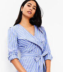 Stripe Twisted Midi Wrap Dress carousel Product Image 2