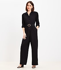 Button Tab Belted Jumpsuit carousel Product Image 2