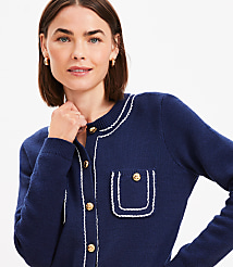 Topstitched Sweater Jacket carousel Product Image 2