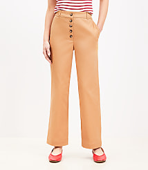 Button Front Straight Pants in Twill carousel Product Image 2