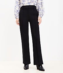 Curvy Pintucked Sutton Flare Pants in Bi-Stretch carousel Product Image 1