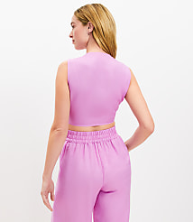 LOFT Beach Linen Blend Tie Front Top carousel Product Image 3