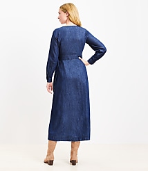 Chambray Wrap Midi Pocket Dress carousel Product Image 3