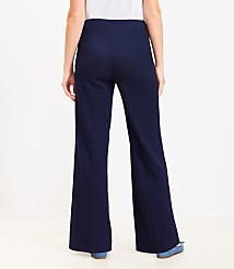 Button Trim Wide Leg Pants in Twill carousel Product Image 3