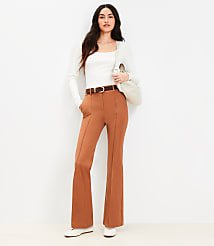 Pintucked Sutton Flare Pants in Bi-Stretch carousel Product Image 1