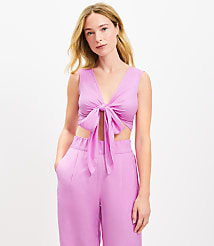 LOFT Beach Linen Blend Tie Front Top carousel Product Image 2