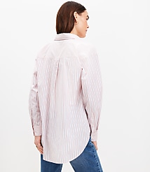 Striped Poplin Everyday Oversized Pocket Shirt carousel Product Image 3