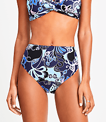LOFT Beach Floral High Waist Bikini Bottom carousel Product Image 2