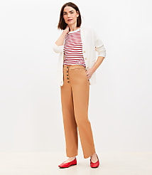 Button Front Straight Pants in Twill carousel Product Image 1