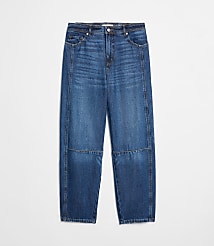 High Rise Barrel Jeans in Dark Wash carousel Product Image 4