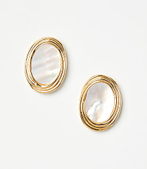 Mother Of Pearl Circle Statement Stud Earrings carousel Product Image 1