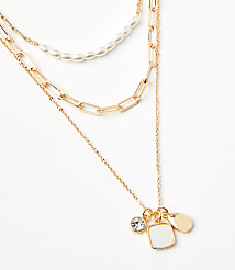 Mother Of Pearl Cluster Necklace Set carousel Product Image 2