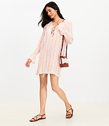 LOFT Beach Triple Cloth Lace Up Swimsuit Cover Up carousel Product Image 1