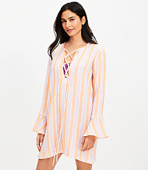 LOFT Beach Triple Cloth Lace Up Swimsuit Cover Up carousel Product Image 2