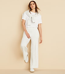 Lou & Grey Heathered Pintucked Scubasoft Wide Leg Pants carousel Product Image 1