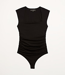 LOFT Versa 360 Knit Ruched Square Neck Bodysuit carousel Product Image 2