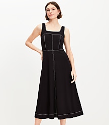 Ponte Square Neck Midi Dress carousel Product Image 1