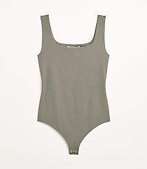 Petite LOFT Versa Ribbed Square Neck Bodysuit carousel Product Image 5