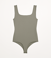 Petite LOFT Versa Ribbed Square Neck Bodysuit carousel Product Image 6