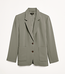 Petite LOFT Versa Crepe Drape Oversized Blazer carousel Product Image 2