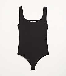LOFT Versa Ribbed Square Neck Bodysuit carousel Product Image 2