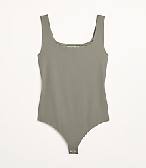 LOFT Versa Ribbed Square Neck Bodysuit carousel Product Image 5