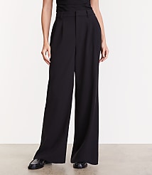 Petite Curvy LOFT Versa Seasonless Stretch Double Pleat Wide Leg Pants carousel Product Image 1