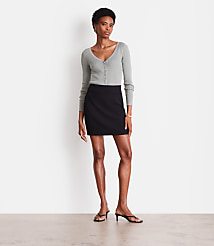 LOFT Versa Crepe Drape Mini Skirt carousel Product Image 1