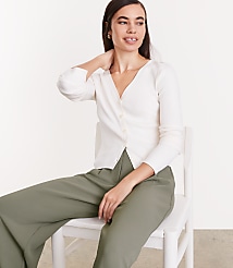 LOFT Versa V-Neck Cardigan Top carousel Product Image 2