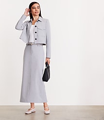 LOFT Versa Heathered Seasonless Stretch Maxi Pocket Skirt carousel Product Image 1
