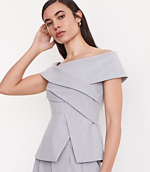 LOFT Versa Seasonless Stretch Asymmetrical Off The Shoulder Top carousel Product Image 2