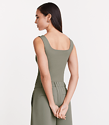 Petite LOFT Versa Ribbed Square Neck Bodysuit carousel Product Image 3