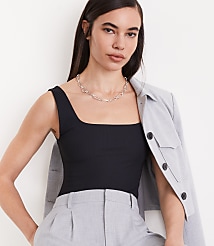 LOFT Versa Ribbed Square Neck Bodysuit carousel Product Image 5