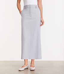 LOFT Versa Heathered Seasonless Stretch Maxi Pocket Skirt carousel Product Image 2