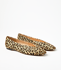 Cheetah Print Haircalf High Vamp Flats carousel Product Image 1