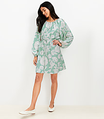 Petite Floral Button Sleeve Mini Dress carousel Product Image 3