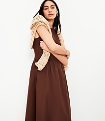 Petite Poplin Mixed Media Midi Pocket Dress carousel Product Image 2