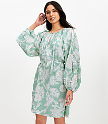 Petite Floral Button Sleeve Mini Dress carousel Product Image 2