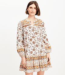 Tall Floral Pleated Flounce Mini Dress carousel Product Image 1