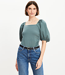 Ruched Bubble Sleeve Top carousel Product Image 2