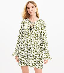 LOFT Beach Swirl Gauze Lace Up Swimsuit Cover Up carousel Product Image 2