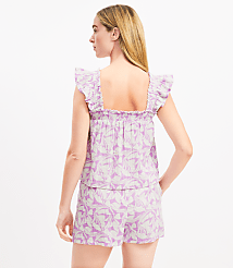 LOFT Beach Swirl Gauze Ruffle Strap Top carousel Product Image 3