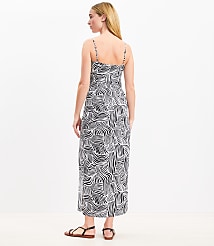 LOFT Beach Spiral Linen Blend Cutout Twist Midi Dress carousel Product Image 2