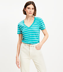 Striped Everyday V-Neck Tee carousel Product Image 3