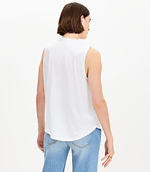 Cutout Ruffle Neck Shell carousel Product Image 3