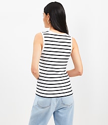 Petite Stripe Perfect Ribbed Scoop Neck Tank Top carousel Product Image 3
