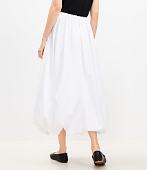 Poplin Ruched Bubble Midi Skirt carousel Product Image 3
